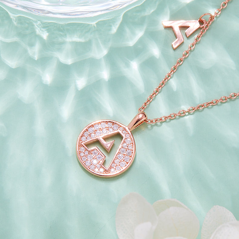 Pendant,S925 Silver,Rose Gold,Moissanite,Light Luxury,Letters,Necklace,Jewelry,Grdeer ​