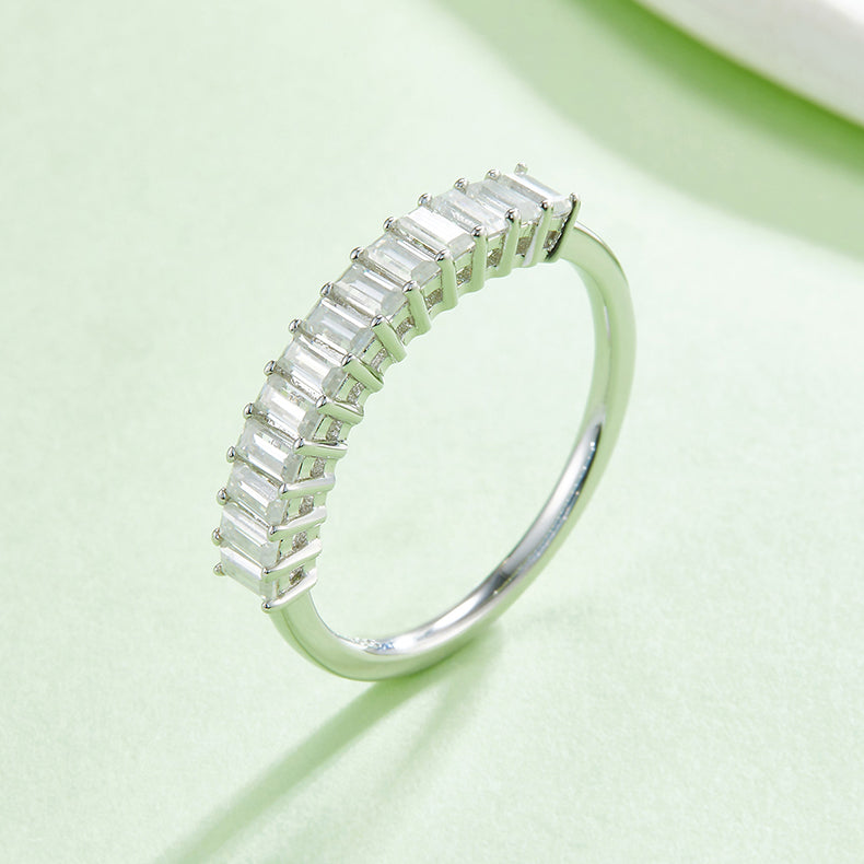 Rectangular,Eternity Band,Rings,925 Sterling Silver,Moissanite,Jewelry,Grdeer