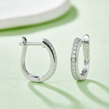 Round,Single Row,Moissanite,Hoop,Earrings,925 Silver,Jewelry,Grdee