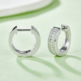 Round,Triple Row,Moissanite,Hoop,Earrings,925 Silver,Jewelry,Grdee