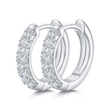 Round,Double rows,moissanite,hoop,earrings,925 silver,Jewelry,Grdee