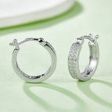 Round,Double rows,moissanite,hoop,earrings,925 silver,Jewelry,Grdee