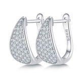 Round,Quad Rows,Moissanite,Hoop,Earrings,925 Silver,Jewelry,Grdee