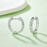 Round,Single Row,Moissanite,Hoop,Earrings,925 Silver,Jewelry,Grdee