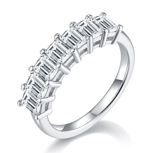 Rectangular,Eternity Band,Rings,925 Sterling Silver,Moissanite,Jewelry,Grdeer