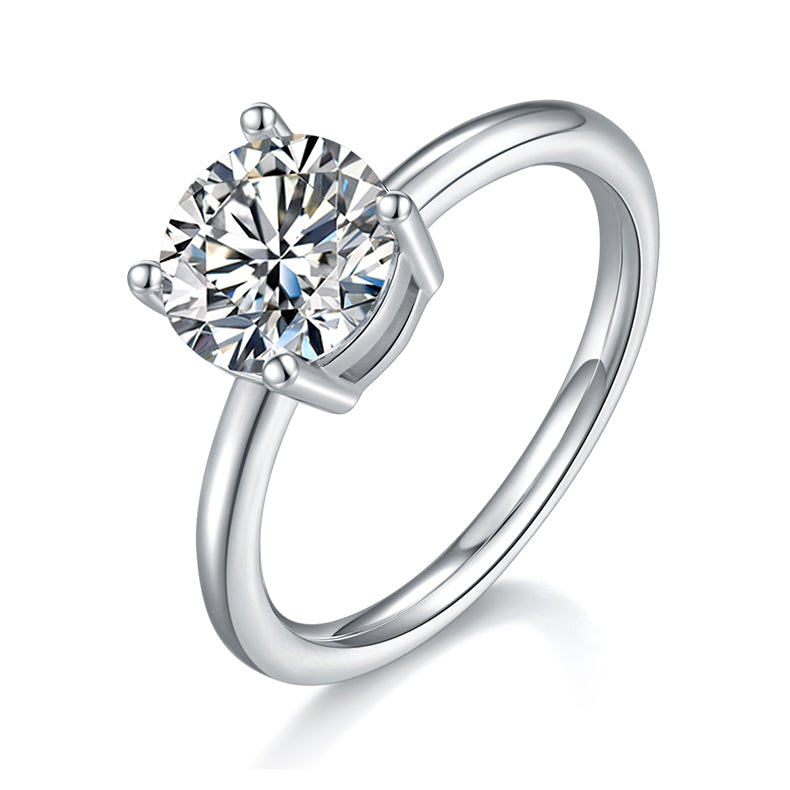 Round,Women's Ring,925 Sterling Silver,Moissanite,Jewelry,Grdeer