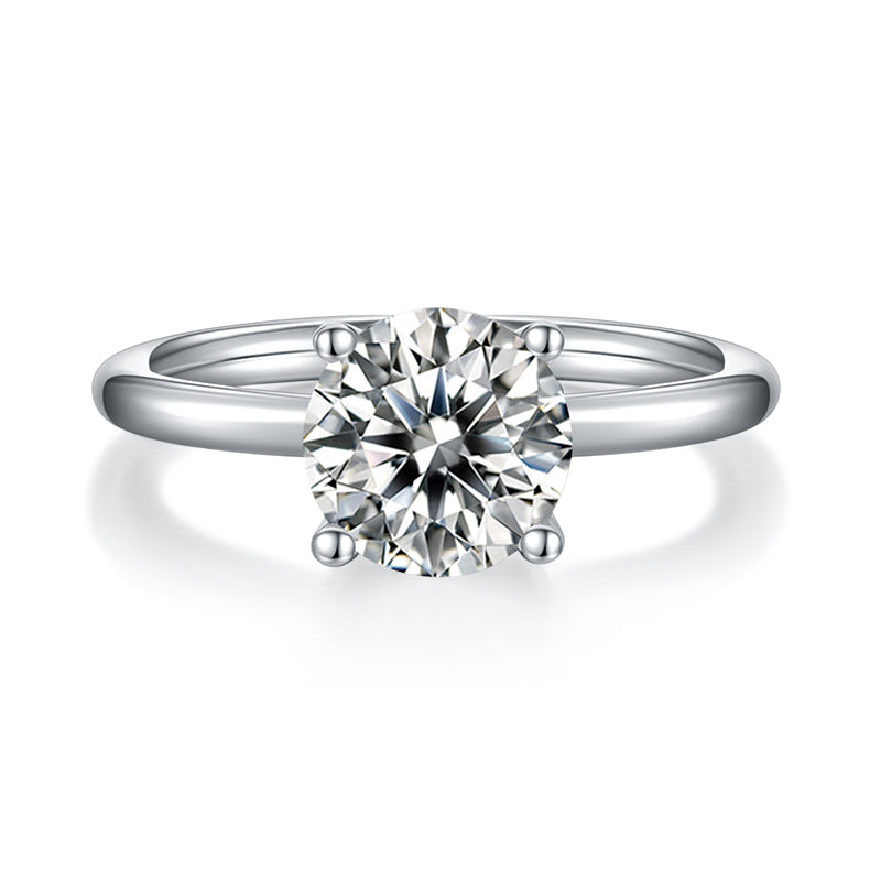 Round,Women's Ring,925 Sterling Silver,Moissanite,Jewelry,Grdeer