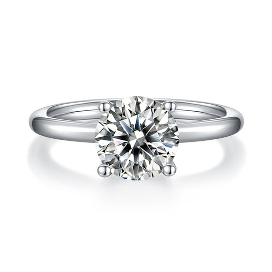 Round,Women's Ring,925 Sterling Silver,Moissanite,Jewelry,Grdeer