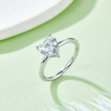 Heart-shaped,Women's Ring,925 Sterling Silver,Moissanite,Jewelry,Grdeer