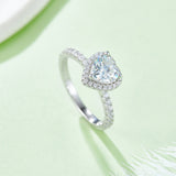 Heart-shaped,Women's Ring,925 Sterling Silver,Moissanite,Jewelry,Grdeer