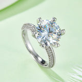 Round,Women's Ring,925 Sterling Silver,Moissanite,Jewelry,Grdeer