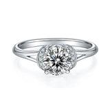 Round,Women's Ring,925 Sterling Silver,Moissanite,Jewelry,Grdeer